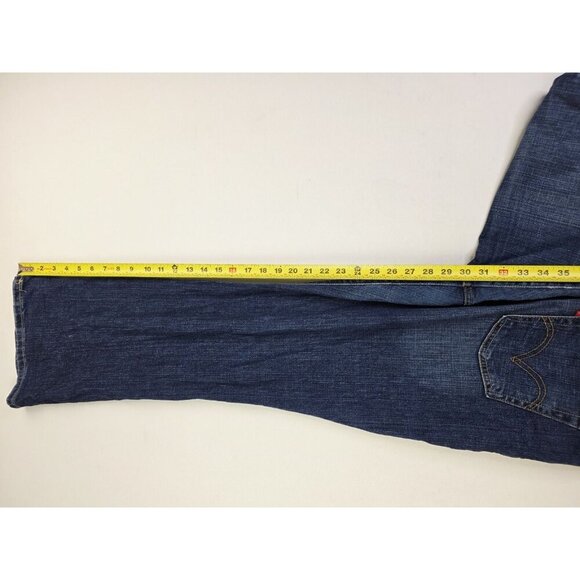 Levi's Size 14 Short Womens 30 Inch Inseam 550 Relaxed Bootcut Blue Denim Jeans - Picture 3 of 12